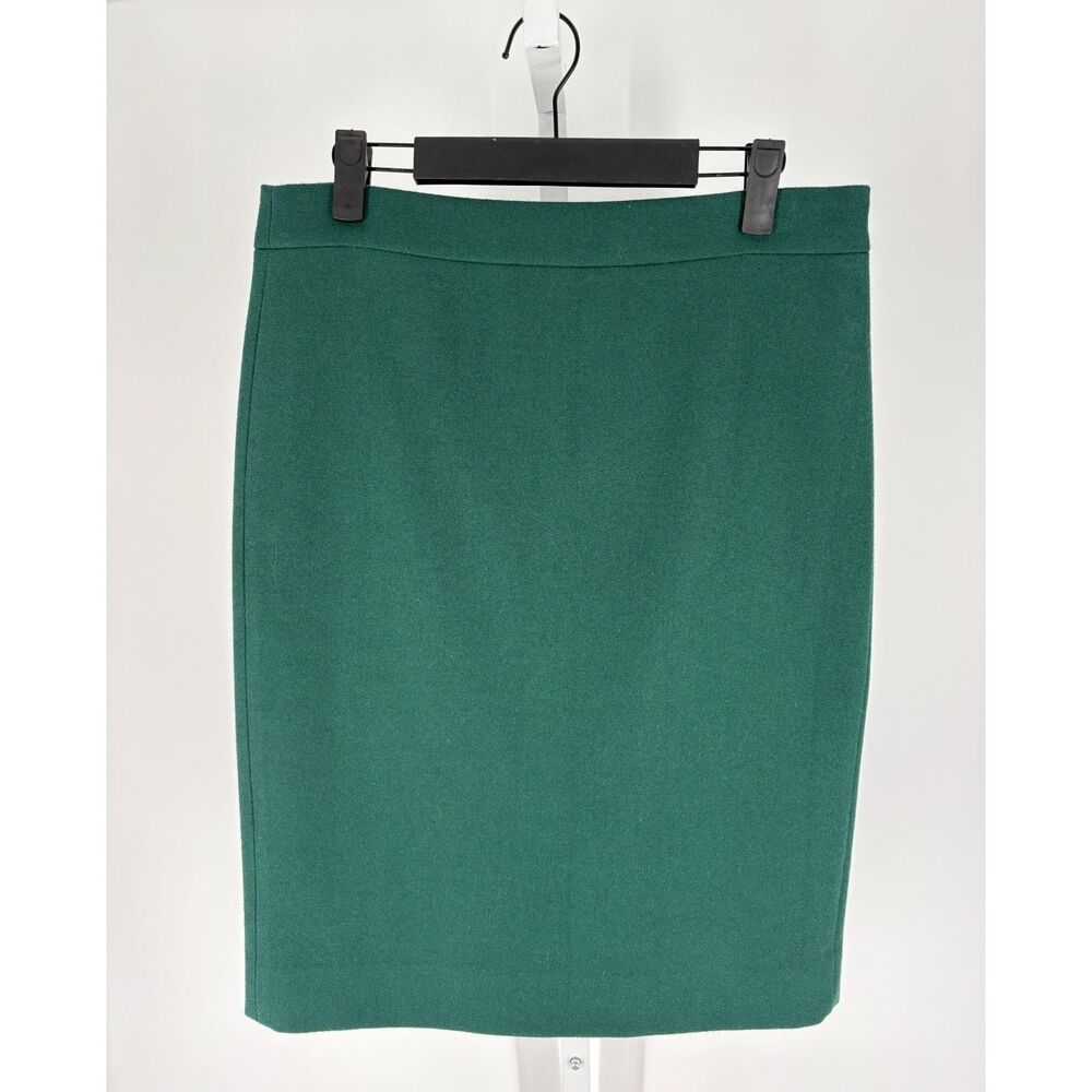 J.Crew green wool pencil skirt